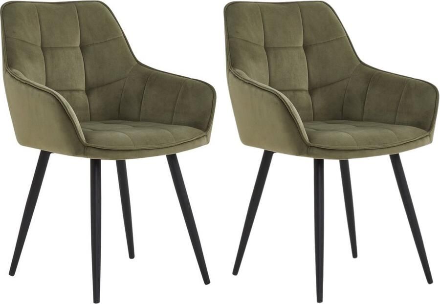 Colenis Oriana Eetkamerstoel Set Van 2 Groen Velvet Fabb Industrieel Design