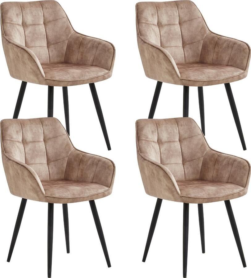 Colenis Oriana Eetkamerstoel Set Van 4 Champagne Adoré Velvet Design