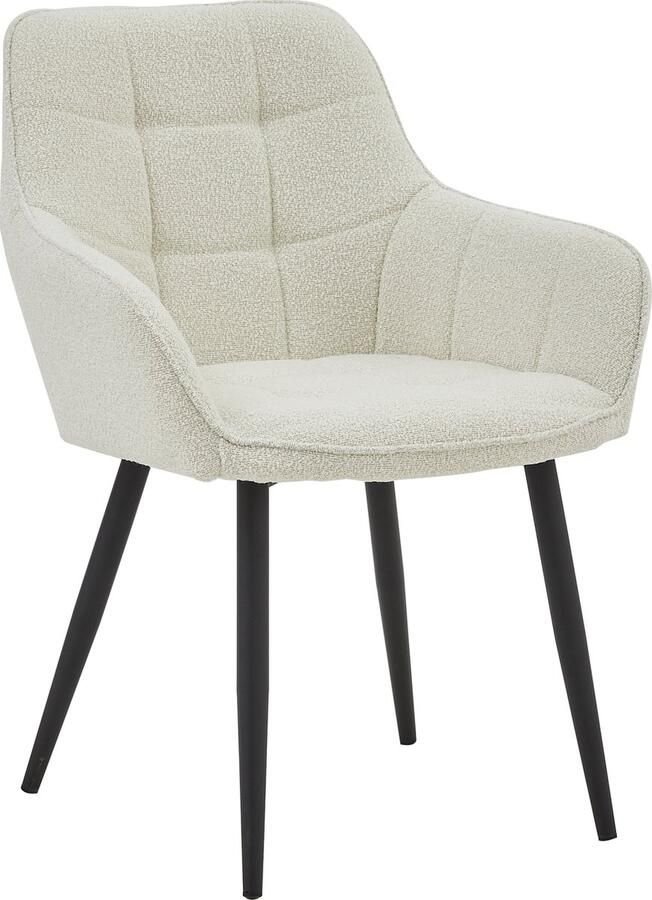 Colenis Oriana Eetkamerstoel Set Van 4 Wit Bouclé Industrieel