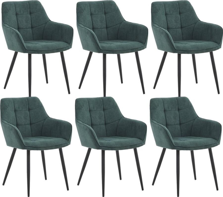 Colenis Oriana Eetkamerstoel Set Van 6 Groen Lino Design