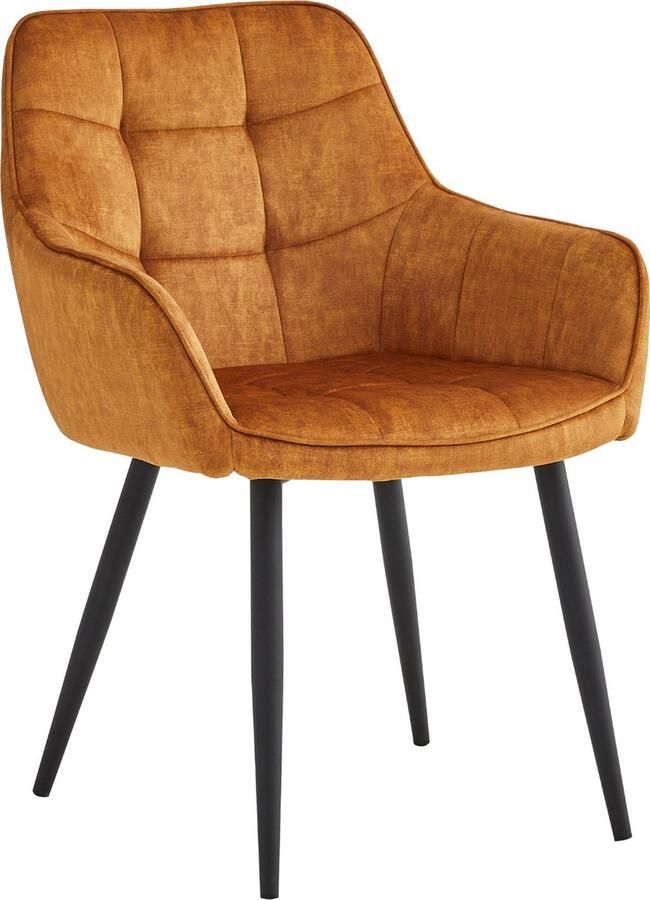 Colenis Oriana Eetkamerstoel Set Van 4 Honey Adoré Velvet Industrieel Met armleuning Stoel