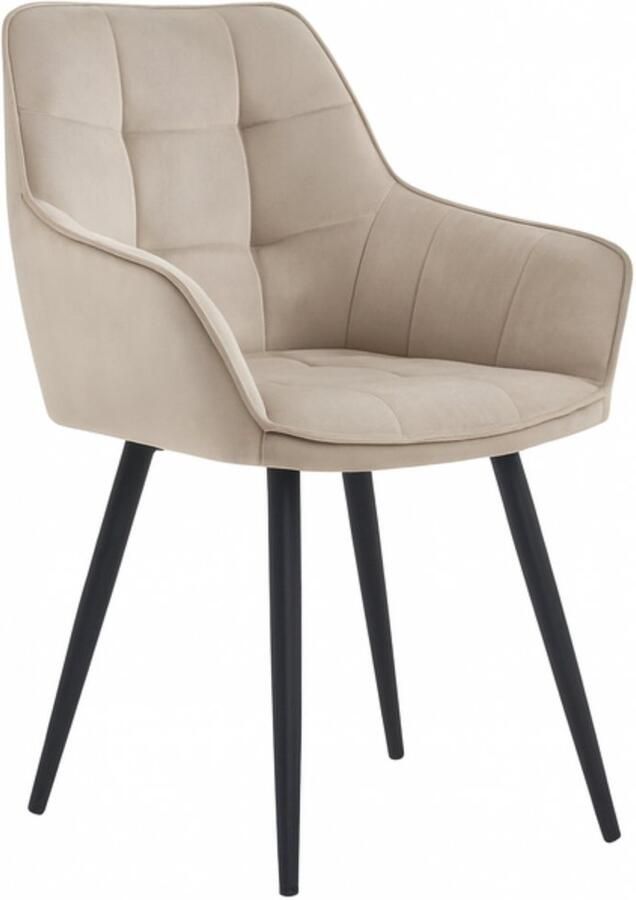 Colenis Lavinia Eetkamerstoel Set Van 4 Okergeel Velvet Met armleuning Zonder Zijstrepen - Foto 2