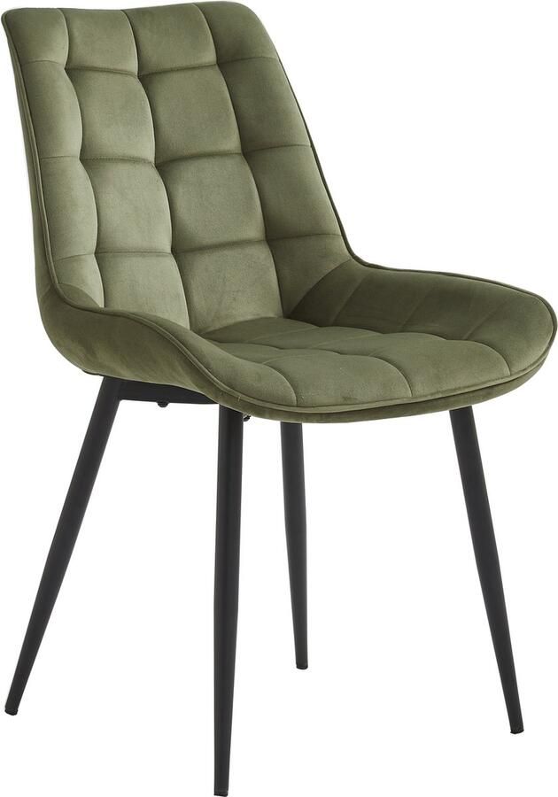 Colenis Quadra Eetkamerstoel Set Van 2 Groen Fabb Stof Industrieel - Foto 2