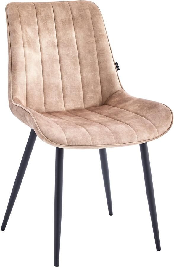 Colenis Verta Eetkamerstoel Set Van 2 Champagne Adoré Velvet Industrieel