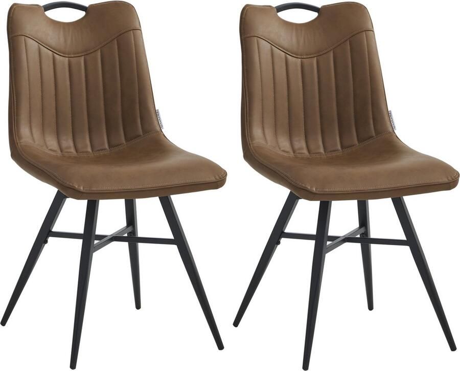 Colenis Verty Eetkamerstoel Set van 2 Cognac PU Industrieel Design