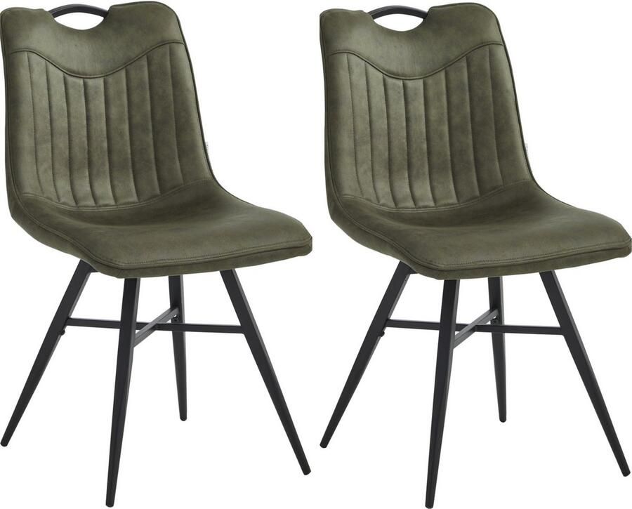 Colenis Verty Eetkamerstoel Set van 2 Groen Microvezel Microfiber Industrieel Design