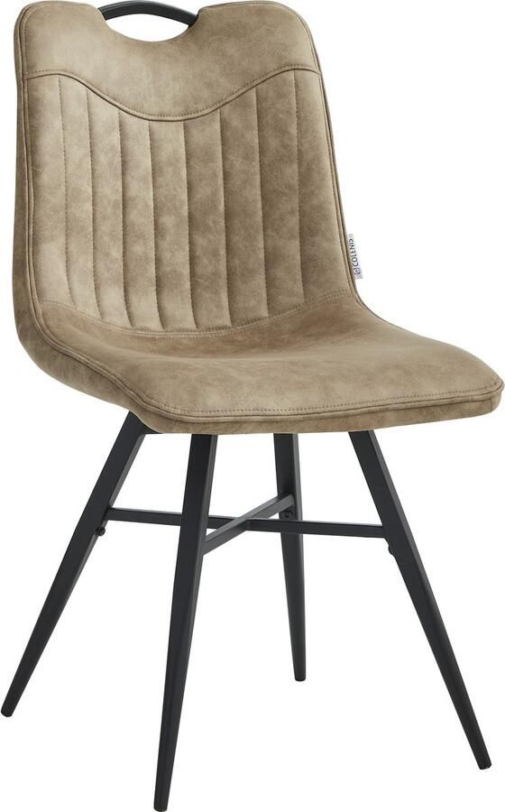 Colenis Verty Eetkamerstoel Set van 4 Sand Microvezel Microfiber Industrieel Design