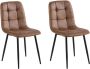 Colenis Ela Eetkamerstoel Cognac Microfiber Microvezel Industrieel - Thumbnail 1