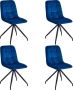 Colenis Farucci Eetkamerstoel Set Van 4 Blauw Velvet X-Poot - Thumbnail 2