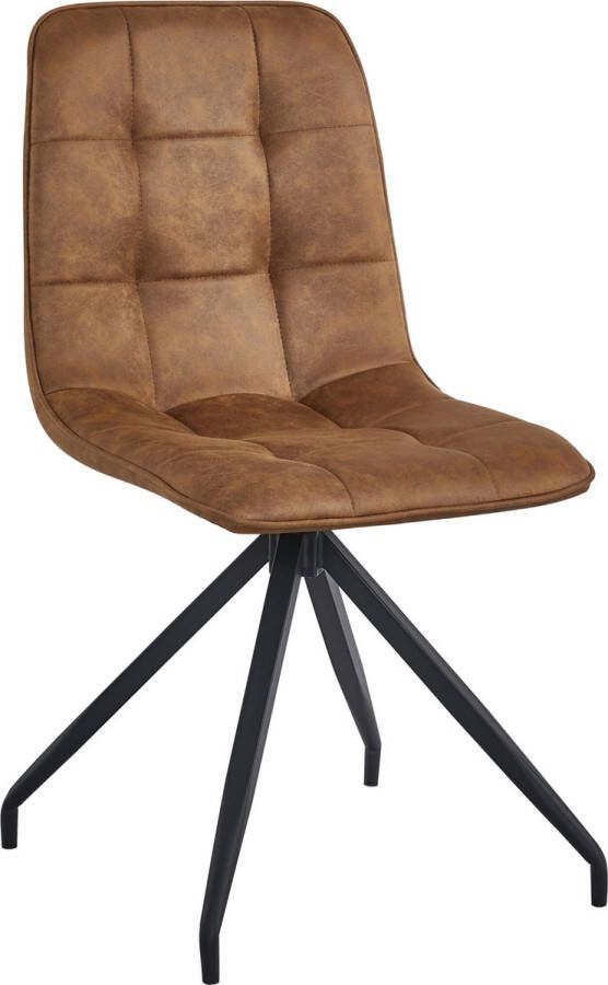 Colenis Ela Eetkamerstoel Set Van 4 Cognac Microfiber X-Poot