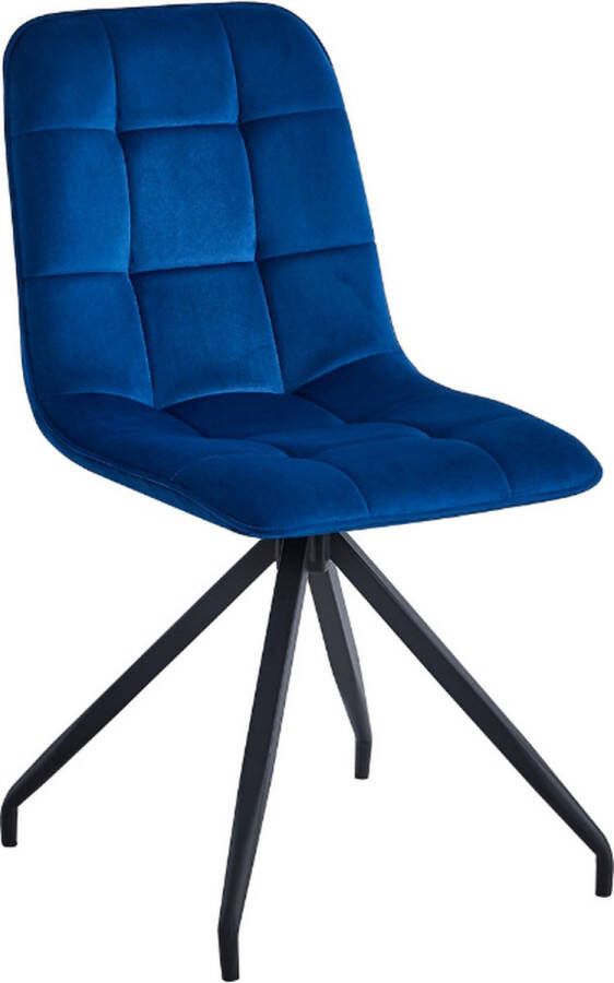 Colenis Ela Eetkamerstoel Set Van 6 Blauw Velvet X-Poot