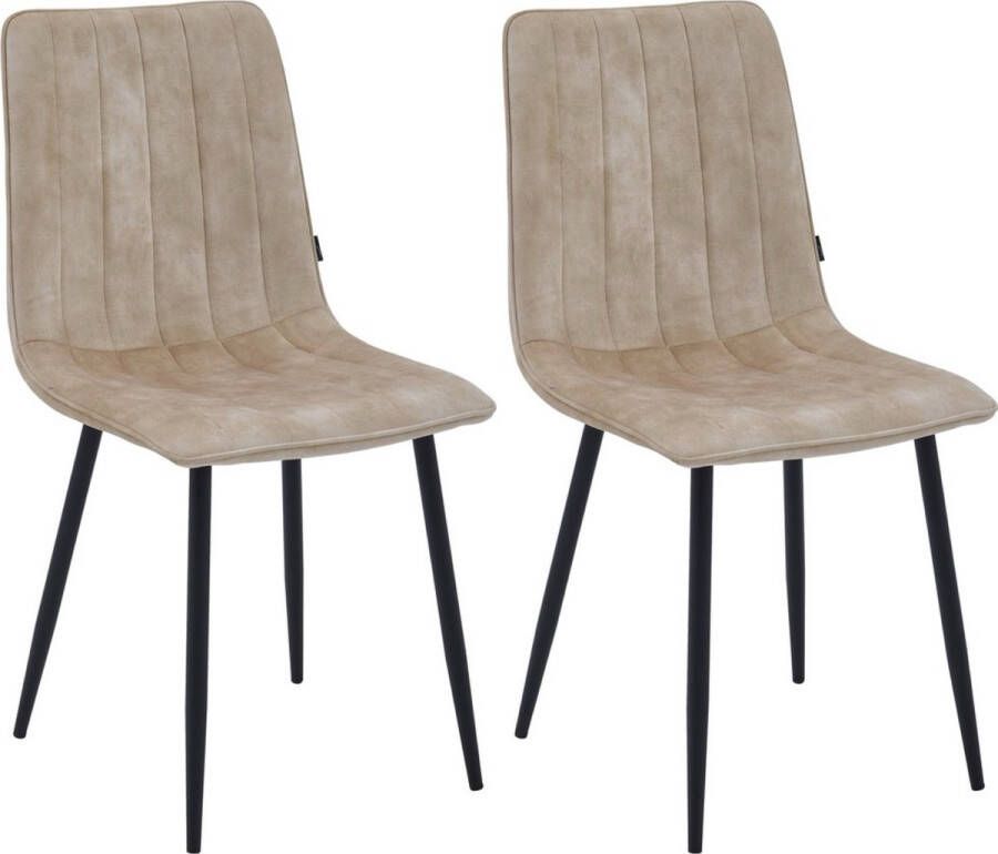 Colenis Eline Eetkamerstoel Set Van 2 Beige Adoré Velvet Design