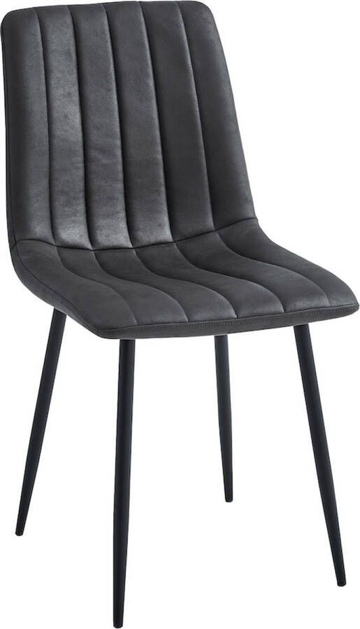 Colenis Eline Eetkamerstoel Set Van 2 Grijs Microfiber Stof - Foto 2