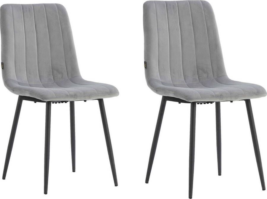 Colenis Eline Eetkamerstoel Set Van 2 Grijs Velvet