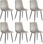 Colenis Eline Eetkamerstoel Set Van 6 Beige Velvet - Thumbnail 2