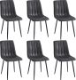 Colenis Eline Eetkamerstoel Set Van 6 Grijs Microfiber - Thumbnail 1