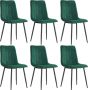 Colenis Eline Eetkamerstoel Set Van 6 Groen Velvet - Thumbnail 2