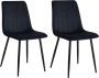 Colenis Eline Eetkamerstoel Zwart Set Van 2 Fluweel Velvet Industrieel - Thumbnail 2