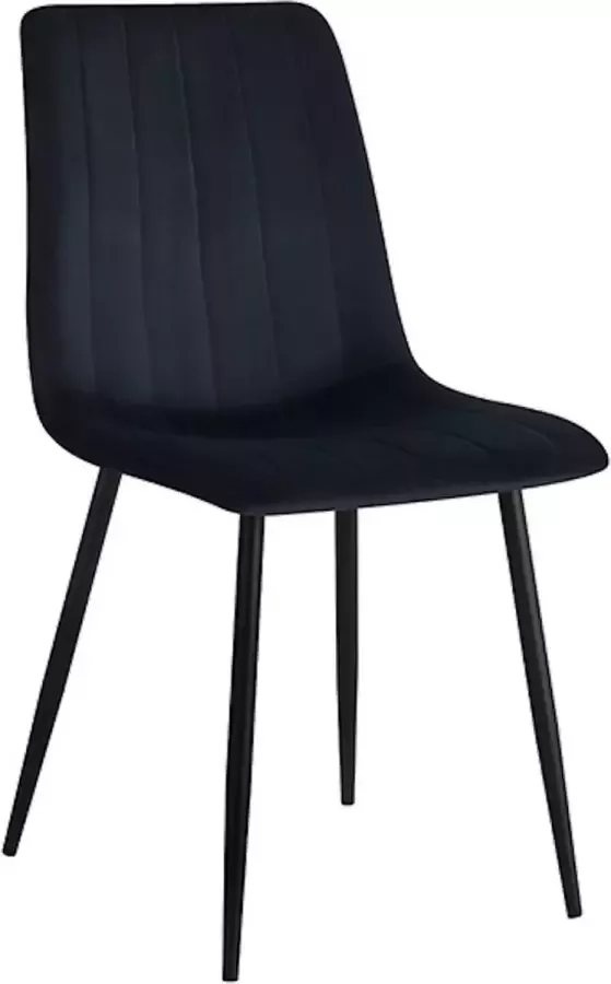 Colenis Eline Eetkamerstoel Zwart Set Van 2 Fluweel Velvet Industrieel