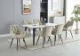 Colenis Emma Eetkamerstoel Beige Set Van 2 Fluweel Velvet Design Met armleuning - Thumbnail 1
