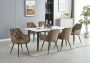 Colenis Emma Eetkamerstoel Bruin Set Van 4 Fluweel Velvet Design Met armleuning - Thumbnail 1