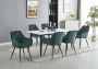 Colenis Emma Eetkamerstoel Groen Set Van 2 Fluweel Velvet Design Met armleuning - Thumbnail 1