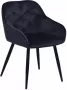 Colenis Emma Eetkamerstoel Set van 2 Zwart Fluweel Velvet Industrieel Met armleuning - Thumbnail 1