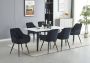 Colenis Emma Eetkamerstoel Zwart Set Van 6 Fluweel Velvet Design Met armleuning - Thumbnail 1