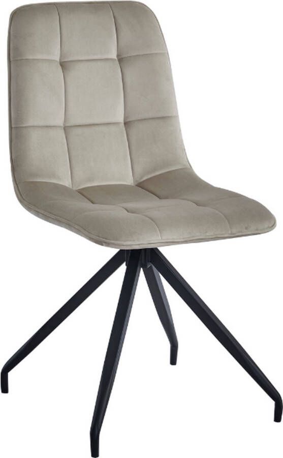 Colenis Farucci Eetkamerstoel Set Van 6 Beige Velvet Moderne Eetkamerstoel Met Spinpoot - Foto 2