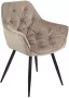 Colenis Emma Eetkamerstoel Beige Set Van 2 Fluweel Velvet Design Met armleuning - Thumbnail 2
