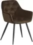 Colenis Emma Eetkamerstoel Bruin Set Van 6 Fluweel Velvet Design Met armleuning - Thumbnail 4