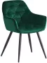 Colenis Emma Eetkamerstoel Groen Set Van 2 Fluweel Velvet Design Met armleuning - Thumbnail 2