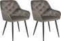 Colenis Emma Eetkamerstoel Set van 2 Antraciet Fluweel Velvet Industrieel Met armleuning - Thumbnail 1