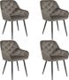 Colenis Emma Eetkamerstoel Antraciet Set Van 4 Fluweel Velvet Industrieel Met armleuning - Thumbnail 1
