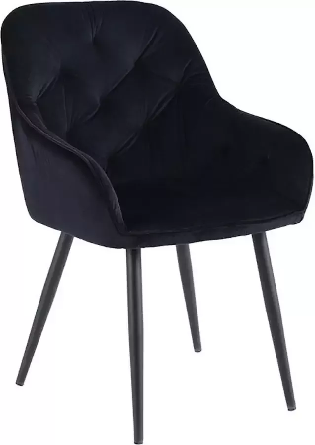 Colenis Iris Eetkamerstoel Zwart Fluweel Velvet Industrieel Met armleuning