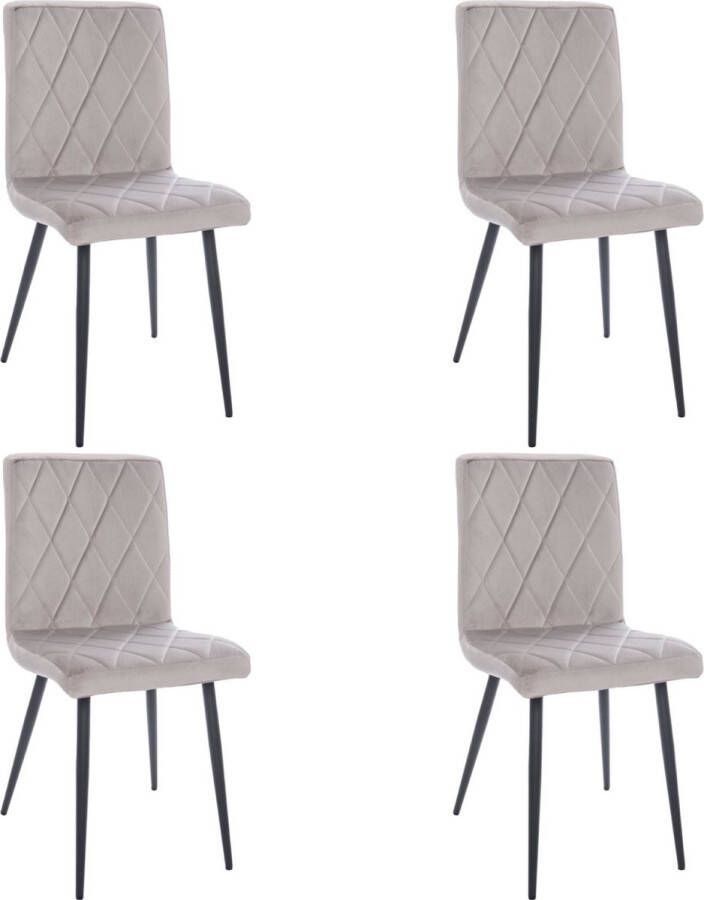 Colenis Anabella Eetkamerstoel Set Van 4 Zwart Velvet Industrieel Met armleuning - Foto 2