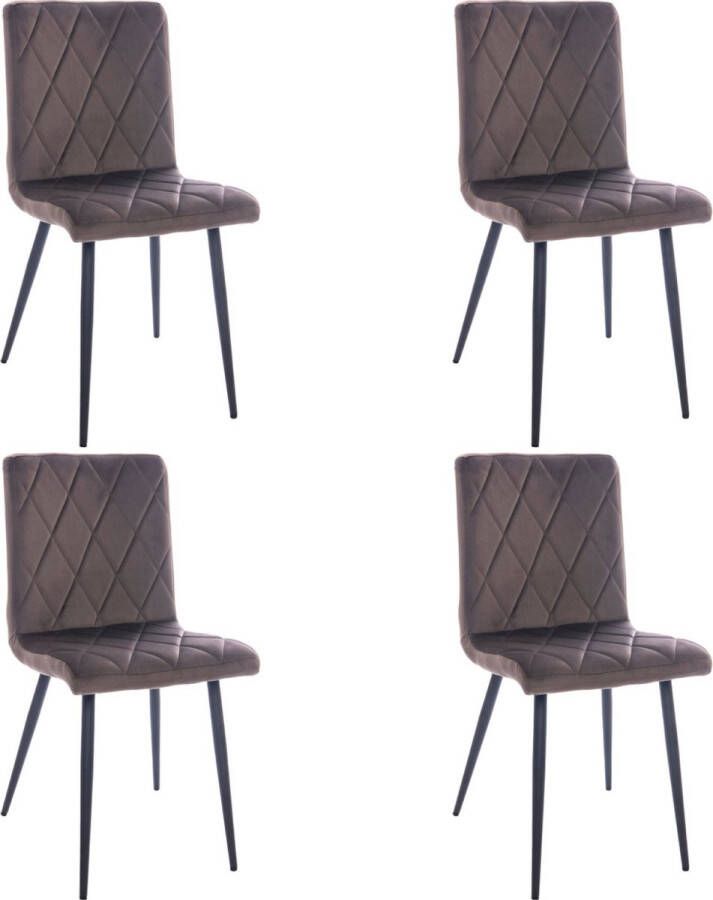 Colenis Beverly Eetkamerstoel Set Van 4 Roze -Velvet Industrieel Met armleuning - Foto 2