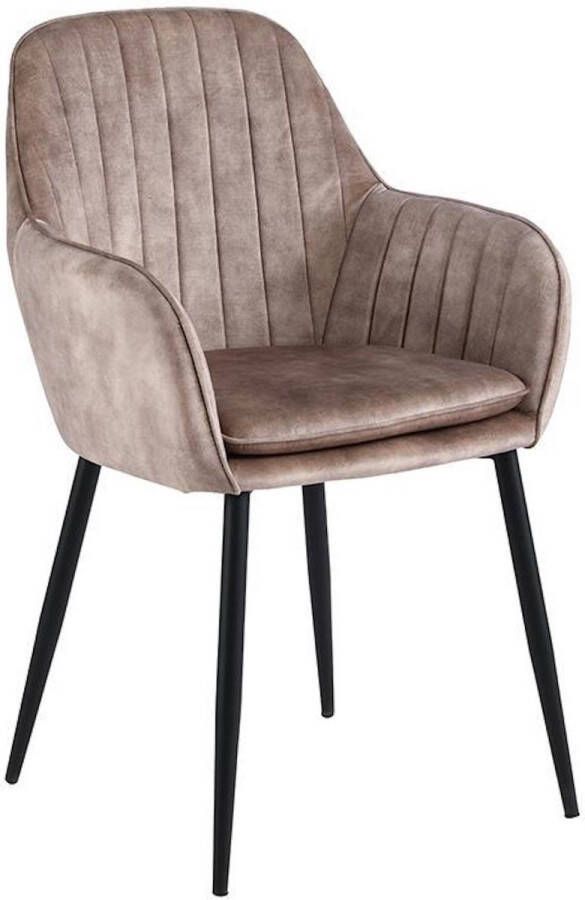 Colenis Lavinia Eetkamerstoel Set Van 6 Beige Adorevelevet Industrieel Met armleuning - Foto 2