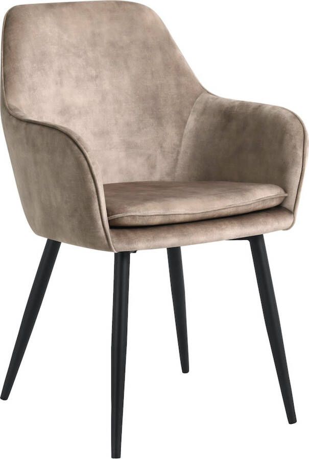 Colenis Levan eetkamerstoel Set Van 4 Beige Adoré Velvet Industrieel Met armleuning