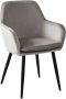 Colenis Levan eetkamerstoel Set Van 4 Beige Fluweel Velvet Industrieel Met armleuning - Thumbnail 2