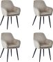 Colenis Levan eetkamerstoel Set Van 4 Beige Fluweel Velvet Industrieel Met armleuning - Thumbnail 1