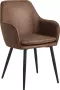Colenis Levan eetkamerstoel Set Van 4 Cognac Microvezel Industrieel Met armleuning - Thumbnail 1