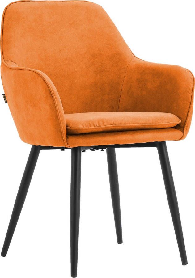 Colenis Levan eetkamerstoel Set Van 4 Cognac Microvezel Industrieel Met armleuning