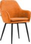 Colenis Levan eetkamerstoel Set Van 4 Cognac Microvezel Industrieel Met armleuning - Thumbnail 2
