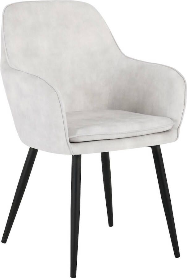 Colenis Levan eetkamerstoel Set Van 4 Wit Fluweel Velvet Industrieel Met armleuning