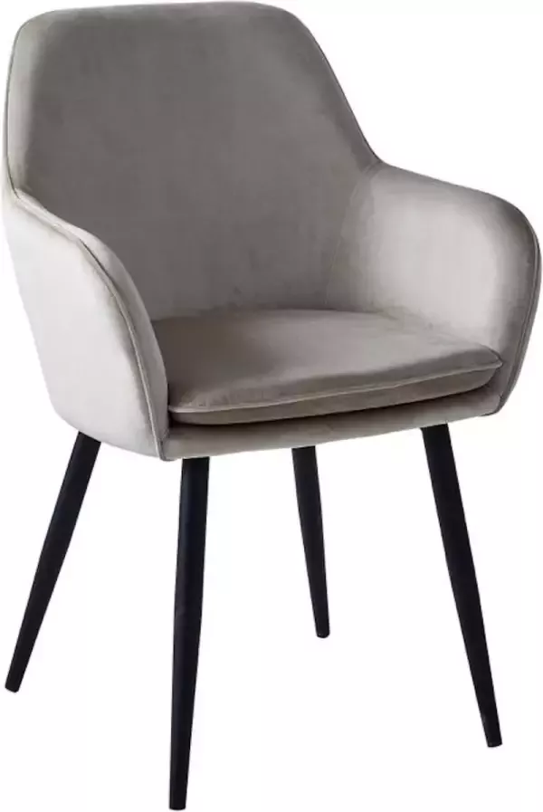 Colenis Levan eetkamerstoel Set Van 6 Beige Fluweel Velvet Industrieel Met armleuning