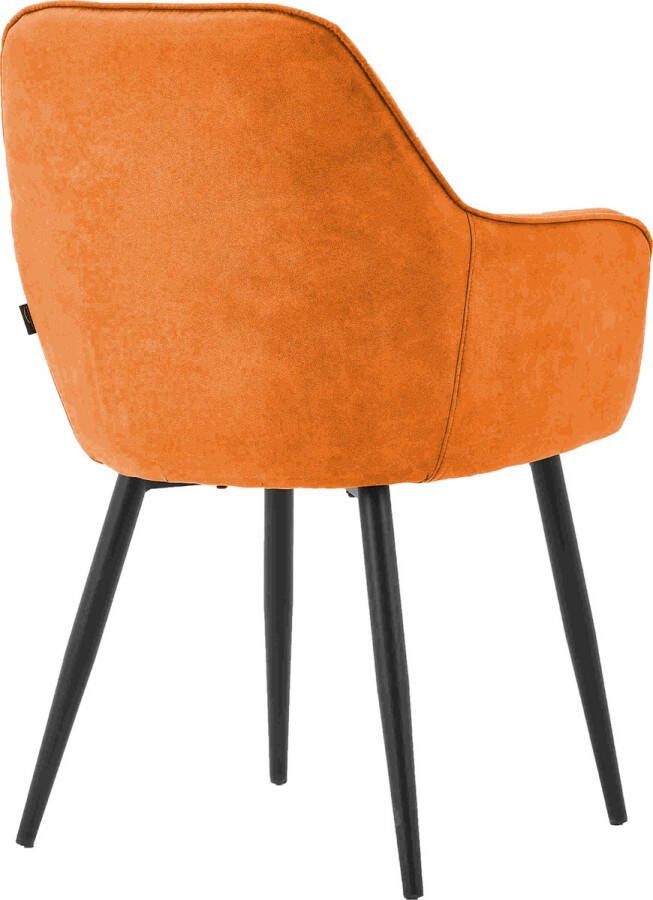 Colenis Levan eetkamerstoel Set Van 6 Cognac Microvezel Industrieel Met armleuning