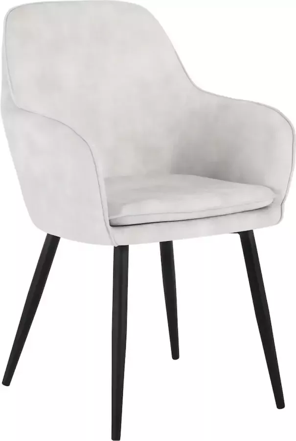 Colenis Levan eetkamerstoel Set Van 6 Wit Fluweel Velvet Industrieel Met armleuning