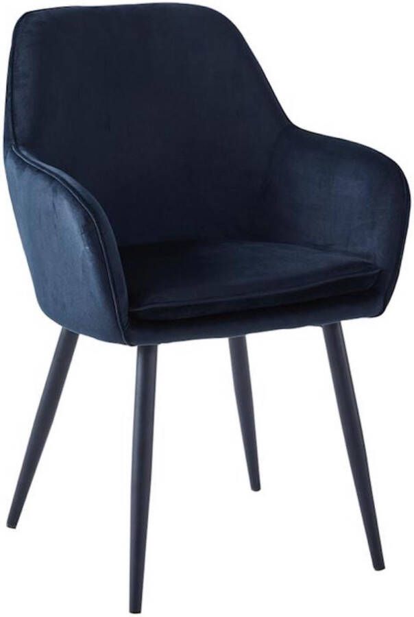 Colenis Levan eetkamerstoel Set Van 6 Zwart Fluweel Velvet Industrieel Met armleuning