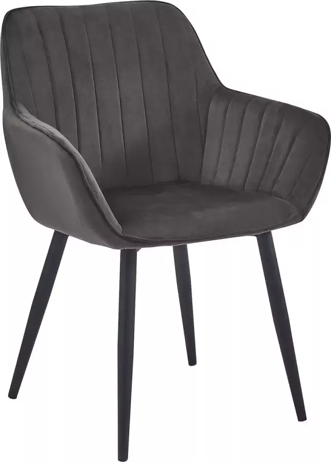 Colenis Luna Eetkamerstoel Bruin Set Van 6 Fluweel Velvet Industrieel Met armleuning